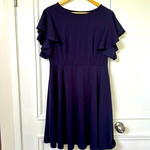 3/$15! SHEIN Crew Neck Midi Dress with Ruffled Short Sleeves. Size XL